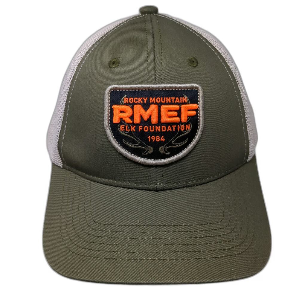 Rocky Mountain Elk Foundation Trucker Hat Green One Size Mesh Snapback RMEF